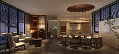 现代餐饮包厢3D模型下载